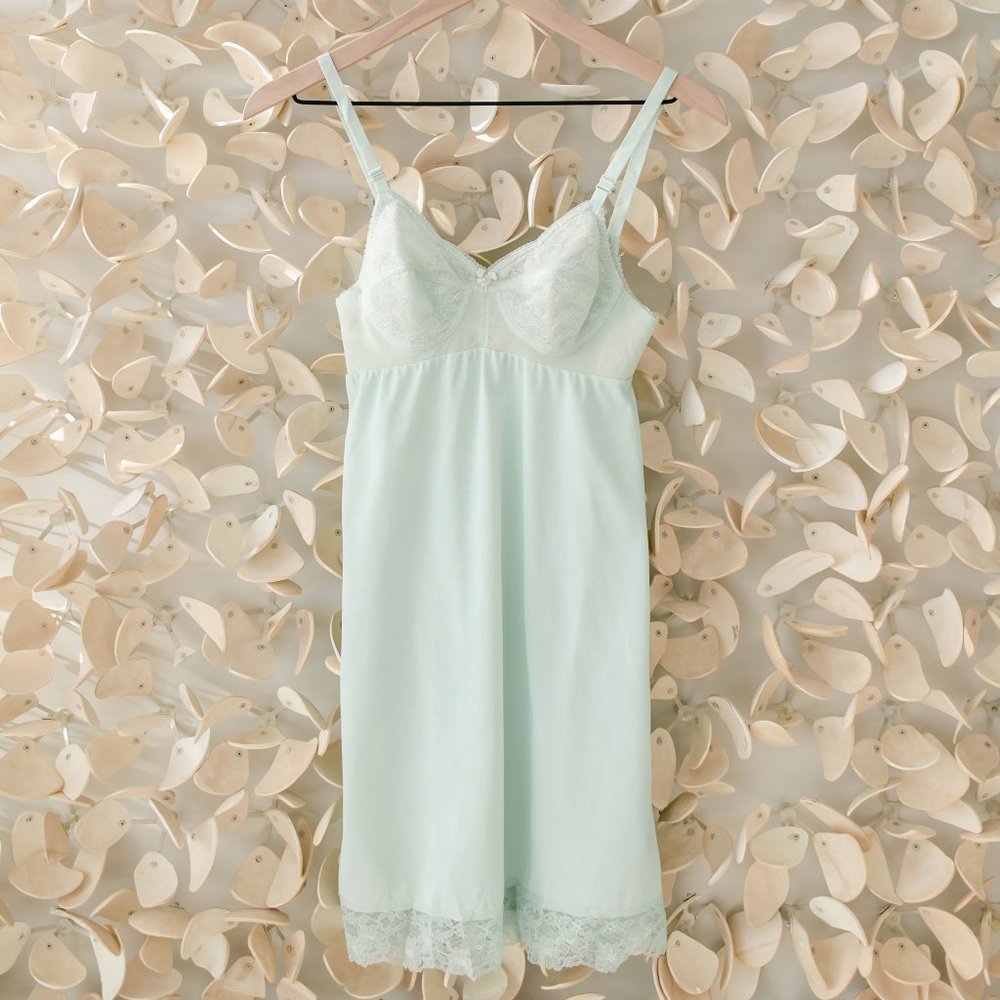 Vintage Mint Warner's 34A Nightgown Mint Green